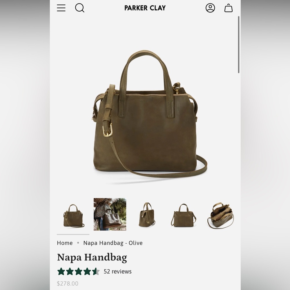 Parker Clay Olive Handbag/Shoulder/ Crossbody Bag